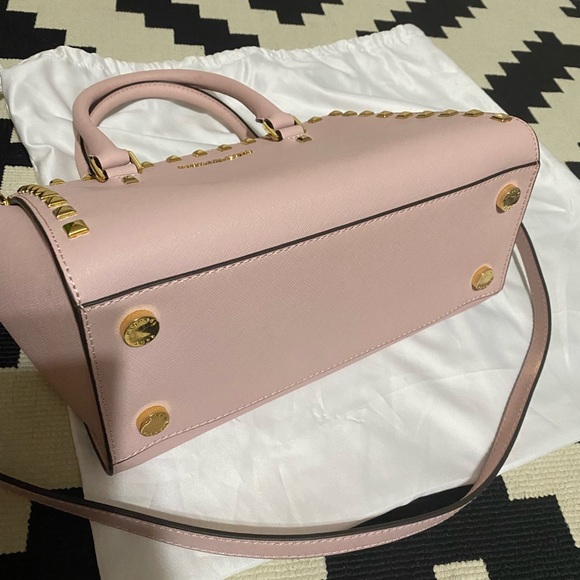 Michael Kors Medium Selma Pink Blossom Studded Handbag - Picture 6 of 7